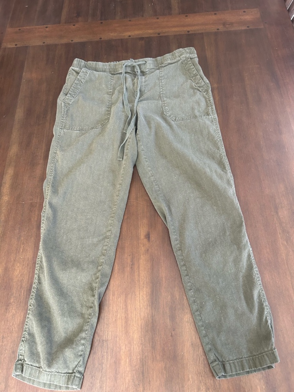 Women’s Medium linen Drawstring Pants - Olive